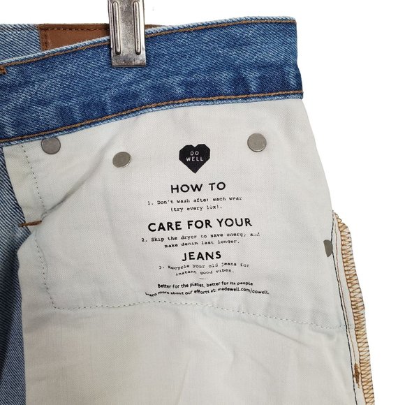 Rivet & Thread Womens Size 32 Jeans Madewell Denim High Rise Wide Leg 37x30 Ltd - Picture 8 of 14